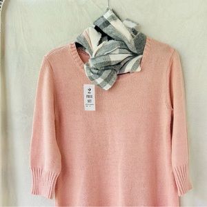 2 piece set winter dress with scarf
